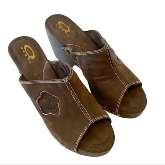 Chunky Platform Wedge Y2K Slide Mule Comfort Sandals Dark Chocolate Brown 9 - Picture 10 of 14